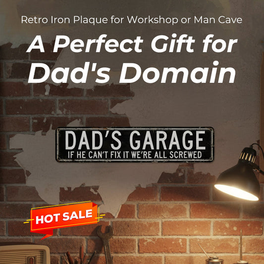 Retro Iron Plaque for Workshop or Man Cave