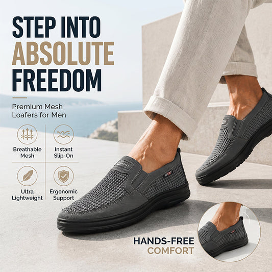 Lette og luftige hele dagen – pustende slip-on-sko i mesh for menn med komfortabel passform – perfekt til hverdags og ferie