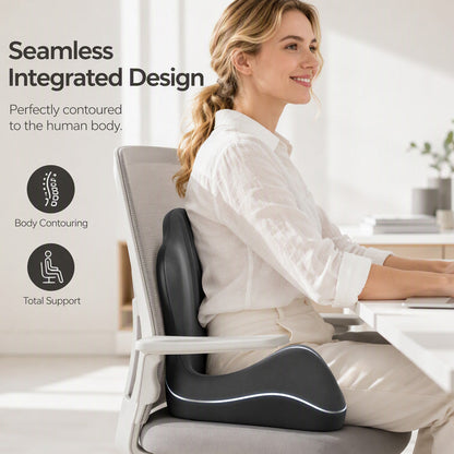 🪑 Ergonomisk setepute i minneskum med ryggstøtte – hold deg komfortabel hele dagen, perfekt for kontoret, bilen og hjemmet ✨