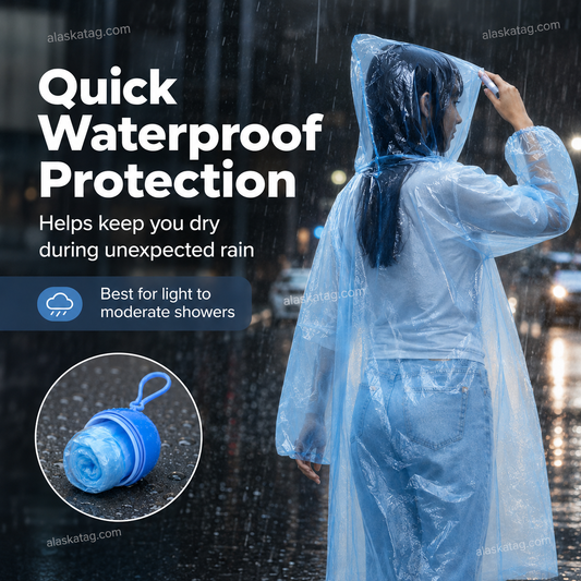 ☔ Lett vanntett regnjakke – bærbar og kompakt, passer i veske og bil. Beskytter mot plutselige regnbyger – perfekt til pendling og reiser! 🌧️💪