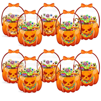 Gjennomsiktige Halloween-gaveposer i form av gresskar