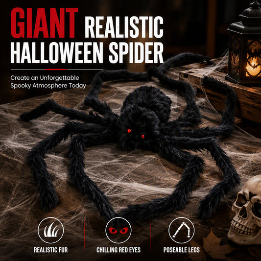 Halloween-utendørsdekorasjoner: gigantisk edderkopp