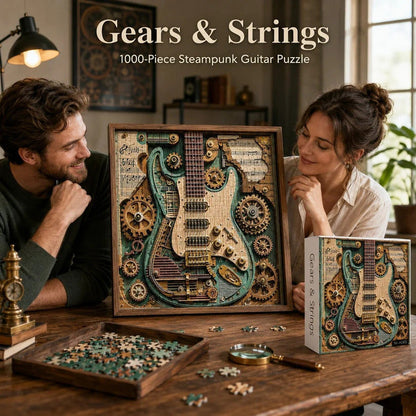 Kreativt steampunk-gitar-3D-puslespill