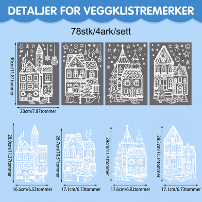 🎅Tidlig juletilbud – 50 % RABATT🎄Vindusdekorasjonssett for juleby
