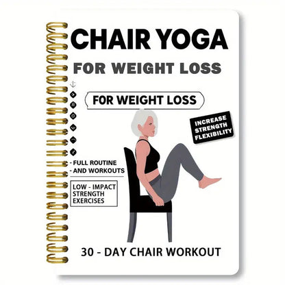 🧘spiralbundet notatbok egnet for stol-yoga og trening | Perfekt for avslappende øvelser hjemme